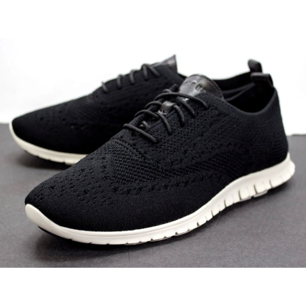 Cole Haan Zerogrand Womens Size US 10.5 B Wingtip Knit Oxford Shoes Black W06723